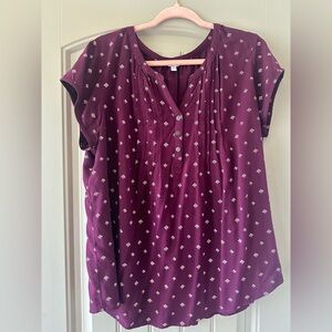 Women's Maroon Patterned Top